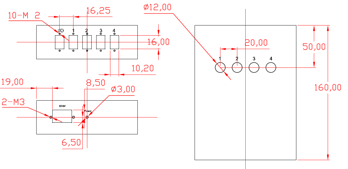 1×64 機械式光開關光開關尺寸圖 1×64 機械式光開關光開關尺寸圖