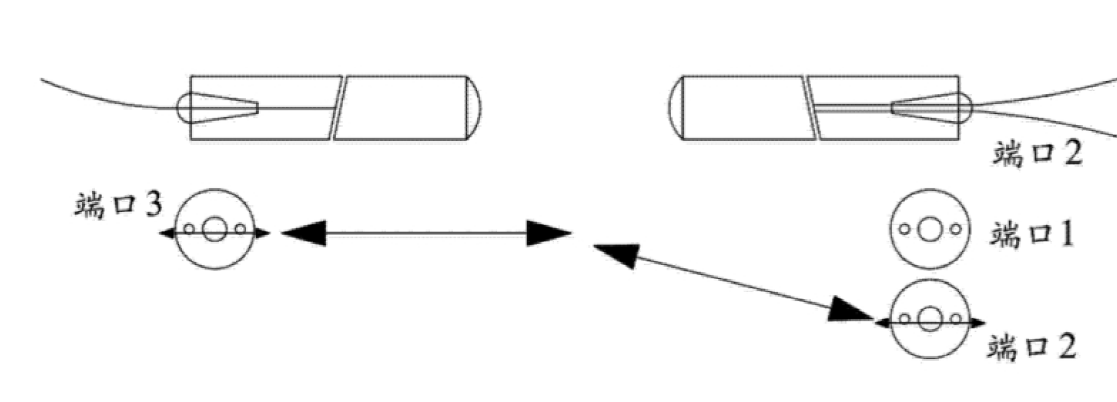 1×2機(jī)械式T型保偏光開關(guān)第一路輸出光路走向圖  - 廣西科毅光通信