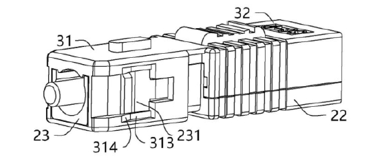 跳線快速連接器于另一個視角下的結構示意圖 - 廣西科毅光通信