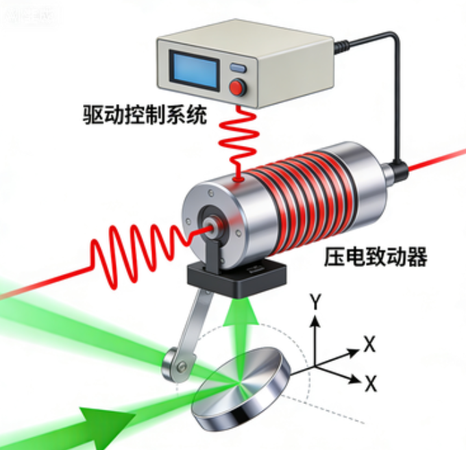 壓電光束導(dǎo)向光開(kāi)關(guān)原理示意圖-廣西科毅光通信